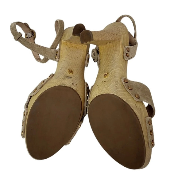 VERONICA BEARD LAMONT PLATFORM ANKLE STRAP SANDAL SAND BEIGE SUEDE - Picture 11 of 11